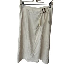 NWT-Max Studio NWT Cream A-Line Midi Skirt | Size‎ 10 | $98 Retail